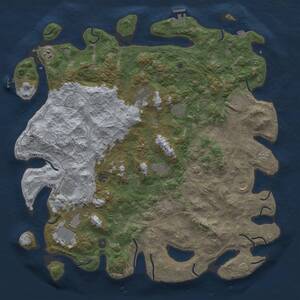 Thumbnail Rust Map: Procedural Map, Size: 4851, Seed: 1245639, 17 Monuments