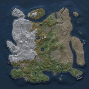 Thumbnail Rust Map: Procedural Map, Size: 3500, Seed: 1447253441, 14 Monuments