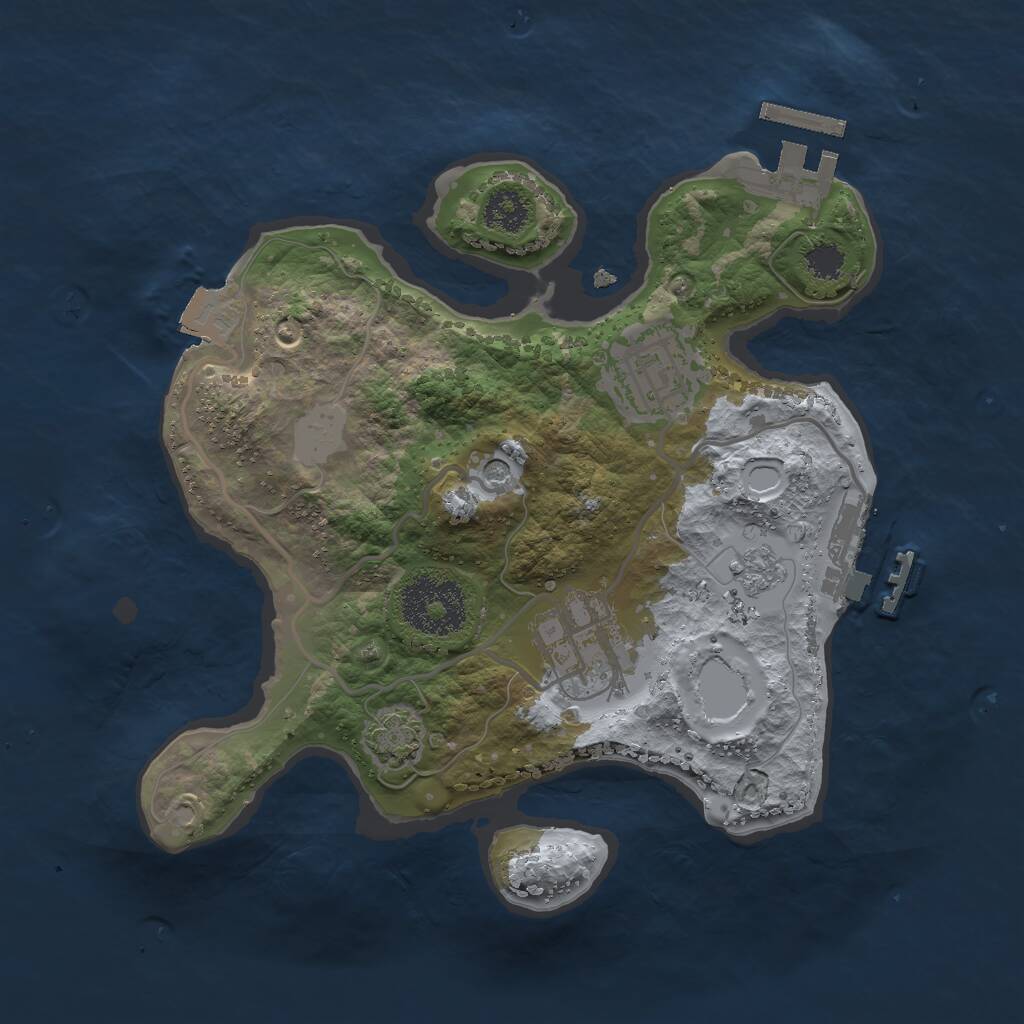 Rust Map: Procedural Map, Size: 2400, Seed: 520727118, 8 Monuments