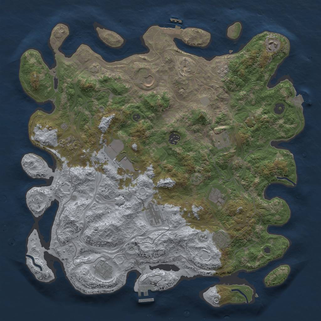 Rust Map: Procedural Map, Size: 4250, Seed: 937080573, 19 Monuments