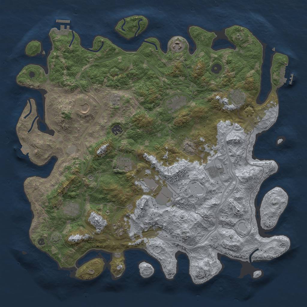 Rust Map: Procedural Map, Size: 4500, Seed: 1800996994, 19 Monuments