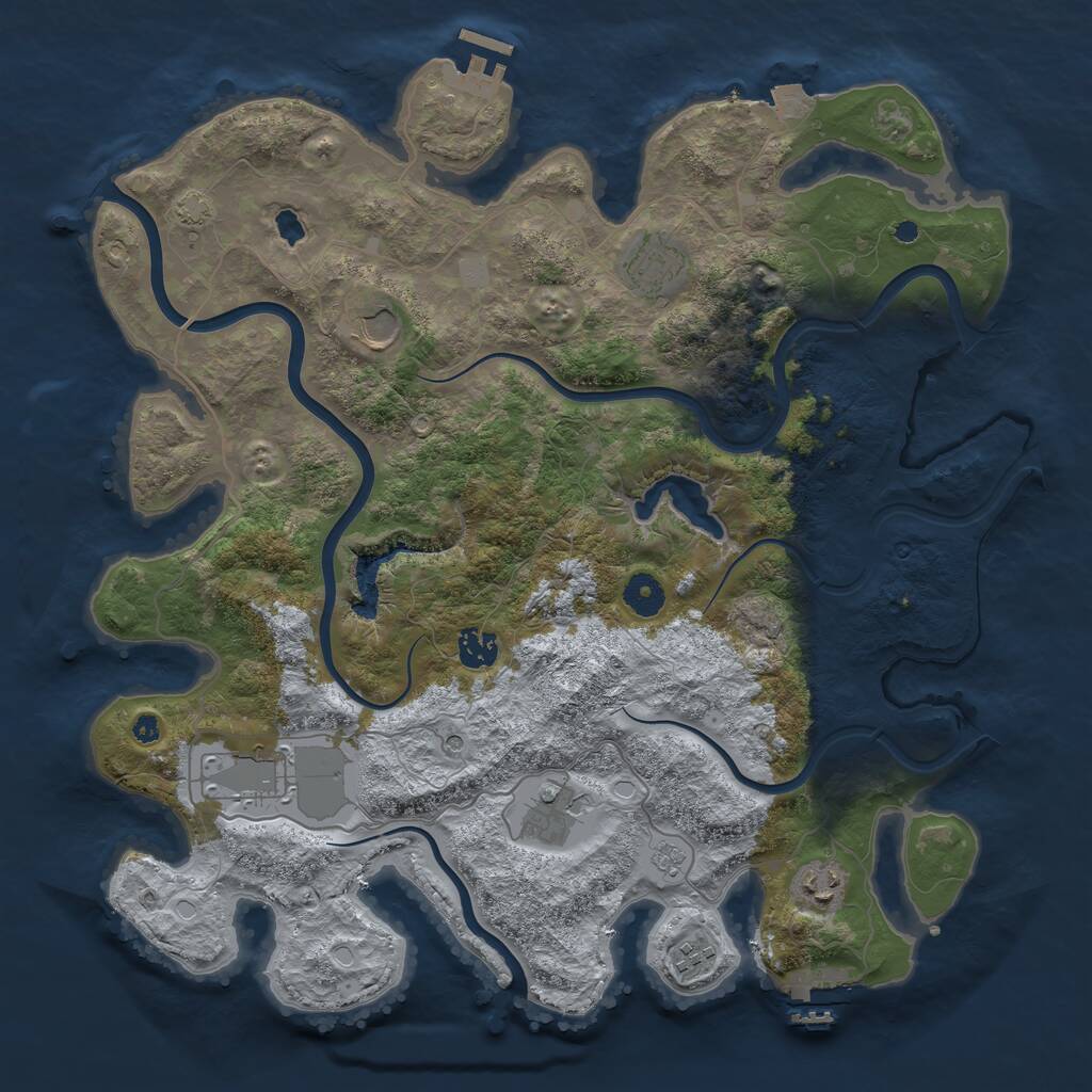 Rust Map: Procedural Map, Size: 4000, Seed: 20240705, 13 Monuments