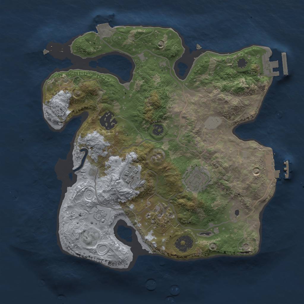 Rust Map: Procedural Map, Size: 2700, Seed: 400732367, 10 Monuments