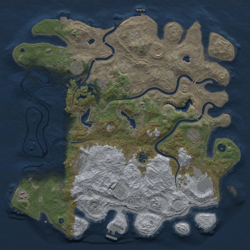 Rust Map: Procedural Map, Size: 4500, Seed: 21132872, 17 Monuments