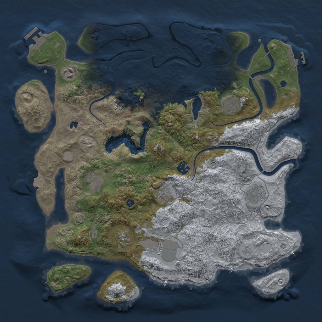 Rust Map: Procedural Map, Size: 4000, Seed: 352193210, 15 Monuments