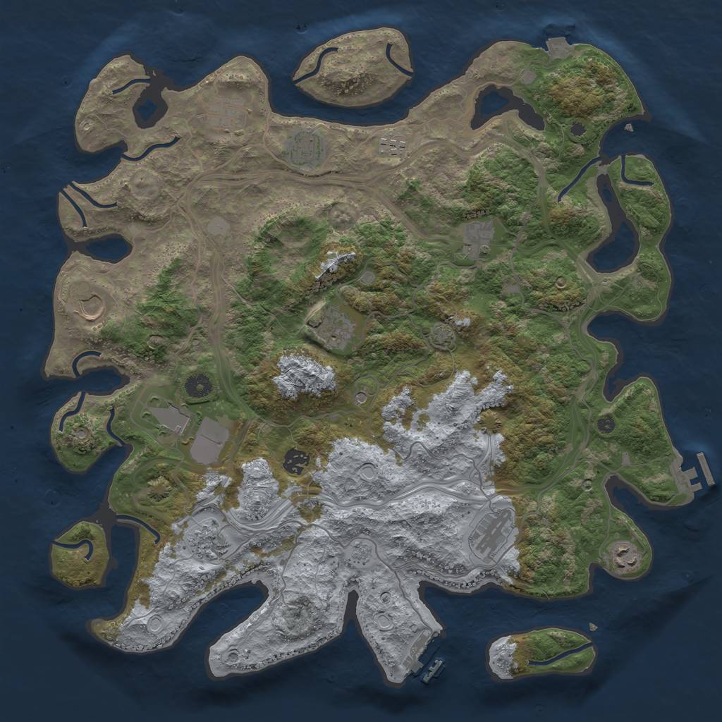 Rust Map: Procedural Map, Size: 4250, Seed: 1791269313, 19 Monuments