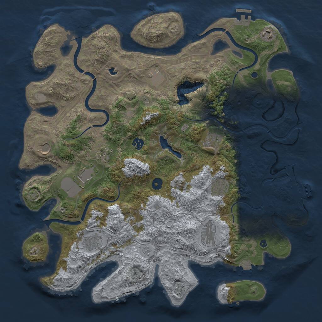 Rust Map: Procedural Map, Size: 4250, Seed: 1791269313, 17 Monuments
