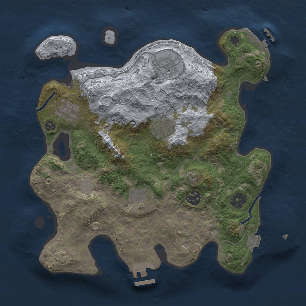 Rust Map: Procedural Map, Size: 3000, Seed: 2048537363, 12 Monuments