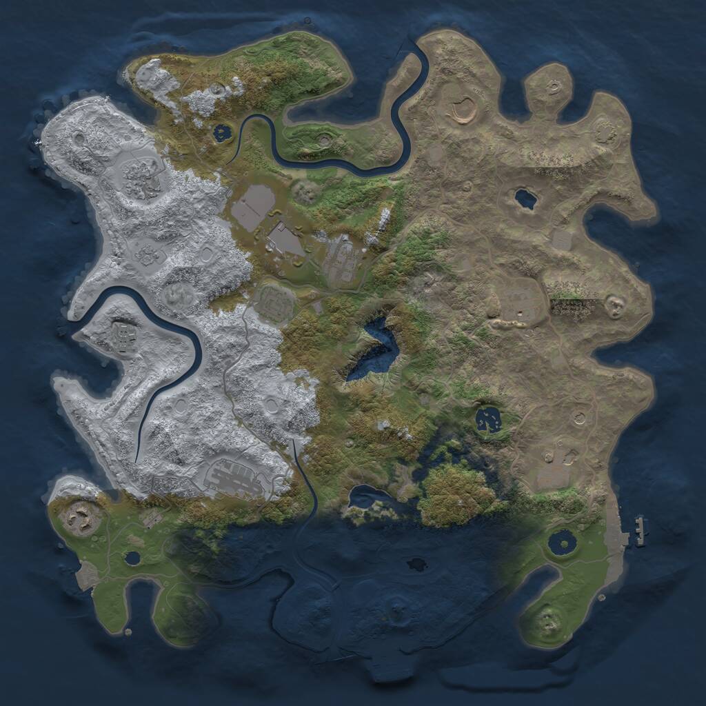 Rust Map: Procedural Map, Size: 4000, Seed: 1960348680, 17 Monuments
