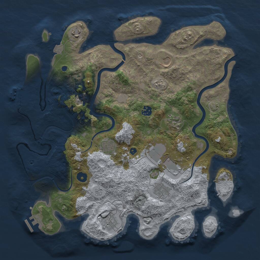 Rust Map: Procedural Map, Size: 3800, Seed: 1236544, 15 Monuments