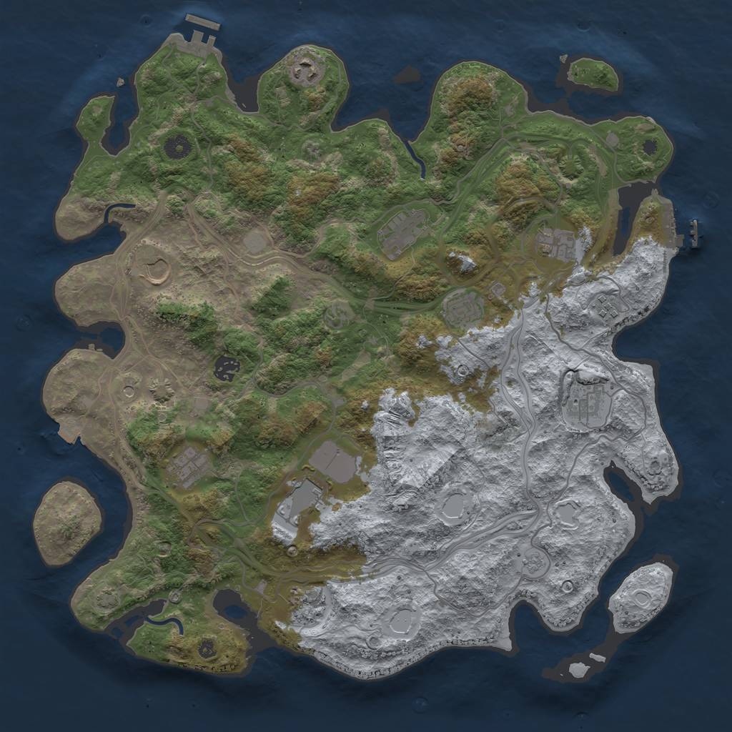 Rust Map: Procedural Map, Size: 4250, Seed: 511778289, 19 Monuments