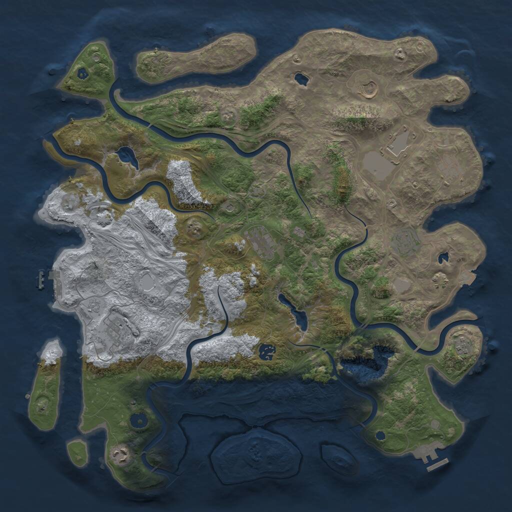 Rust Map: Procedural Map, Size: 4500, Seed: 877427005, 15 Monuments