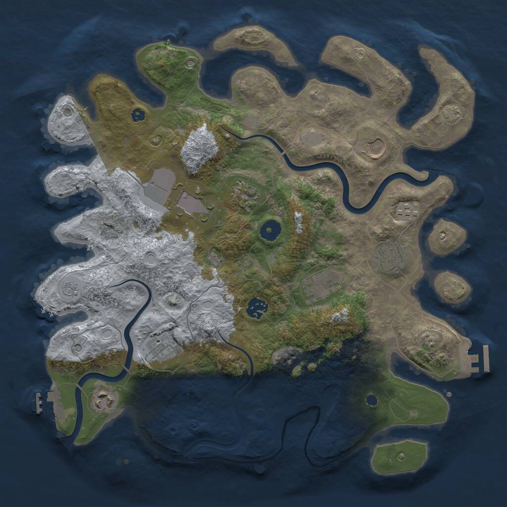 Rust Map: Procedural Map, Size: 3751, Seed: 123456, 15 Monuments