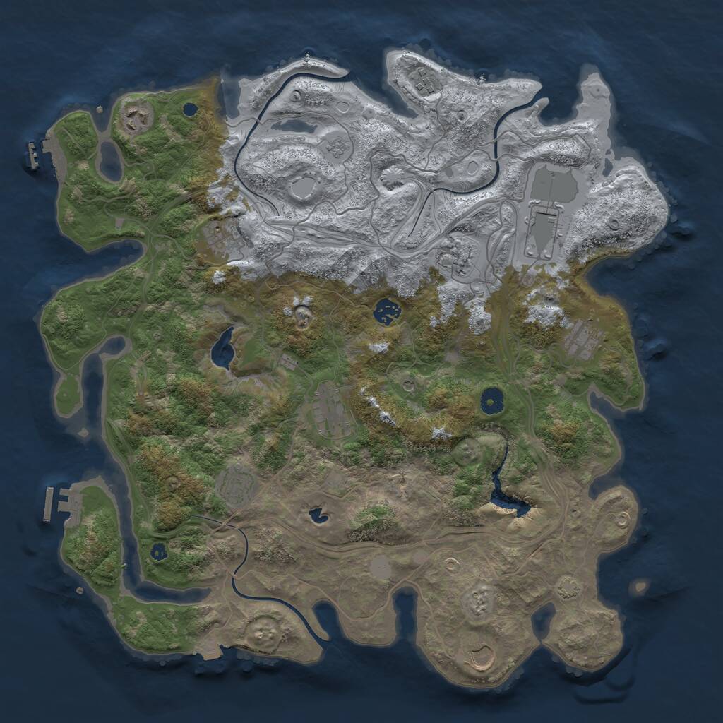 Rust Map: Procedural Map, Size: 4250, Seed: 304213453, 16 Monuments