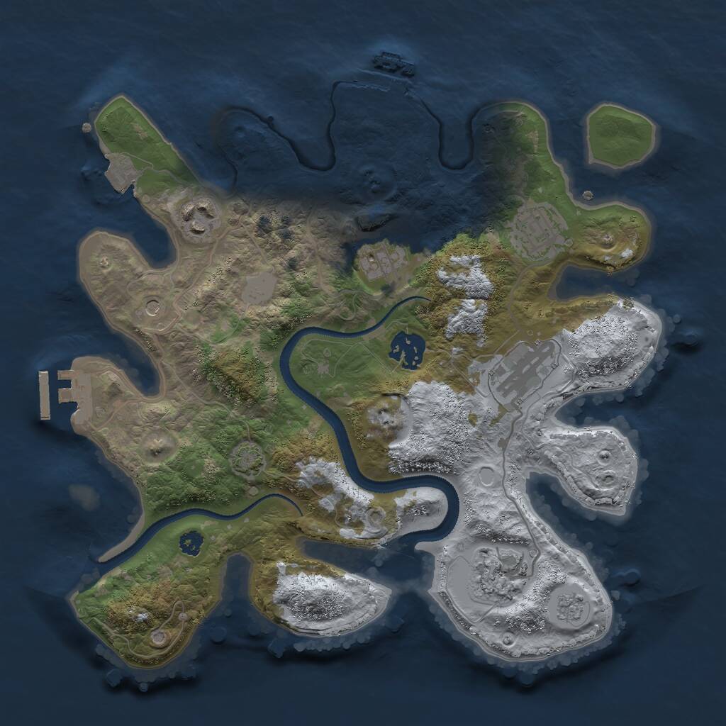 Rust Map: Procedural Map, Size: 3000, Seed: 167535564, 12 Monuments