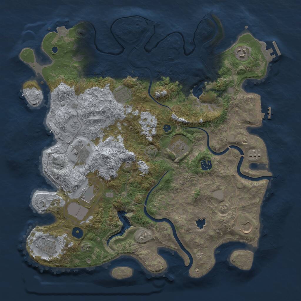 Rust Map: Procedural Map, Size: 4000, Seed: 67432, 15 Monuments