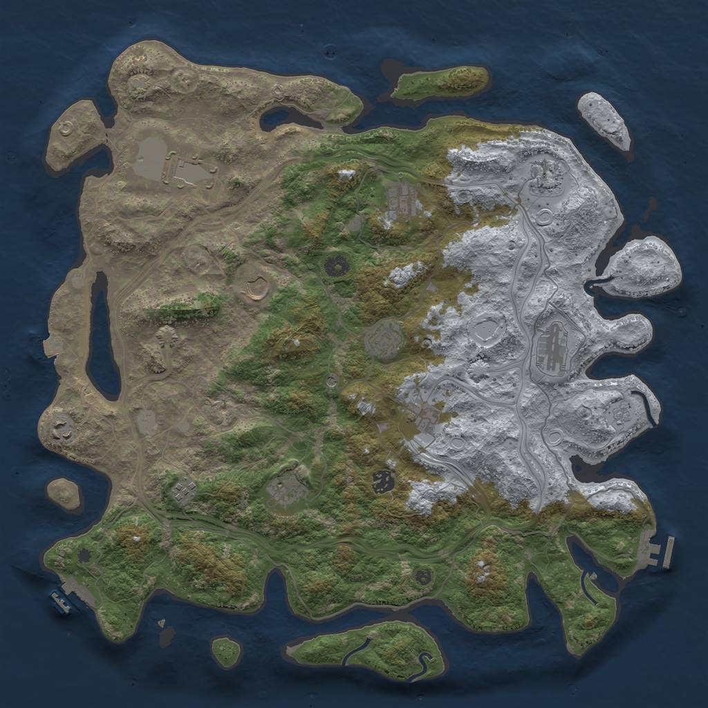 Rust Map: Procedural Map, Size: 4500, Seed: 5456664, 19 Monuments