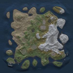 Thumbnail Rust Map: Procedural Map, Size: 3500, Seed: 1988753408, 16 Monuments