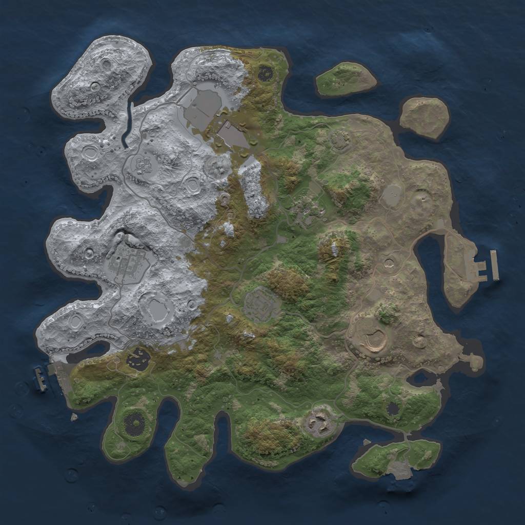 Rust Map: Procedural Map, Size: 3500, Seed: 508278729, 15 Monuments