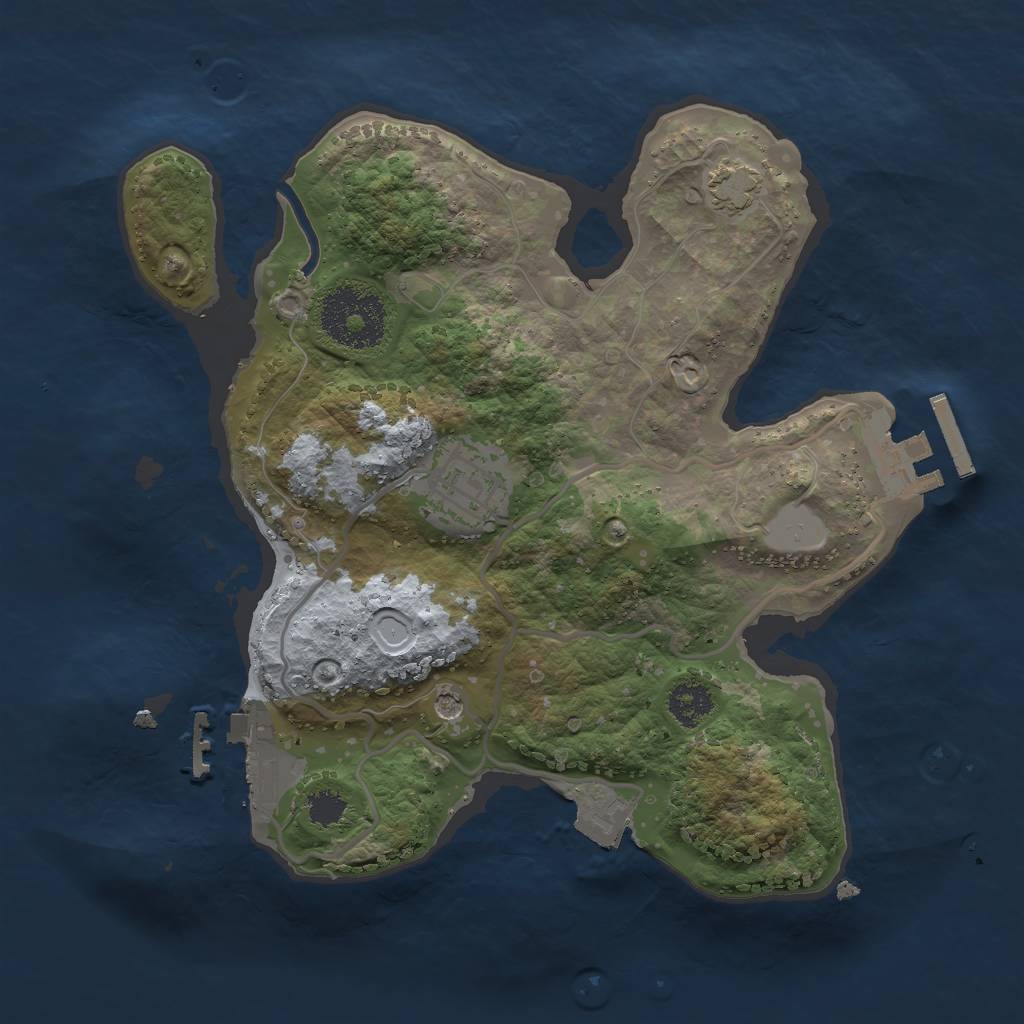 Rust Map: Procedural Map, Size: 2400, Seed: 705900598, 8 Monuments