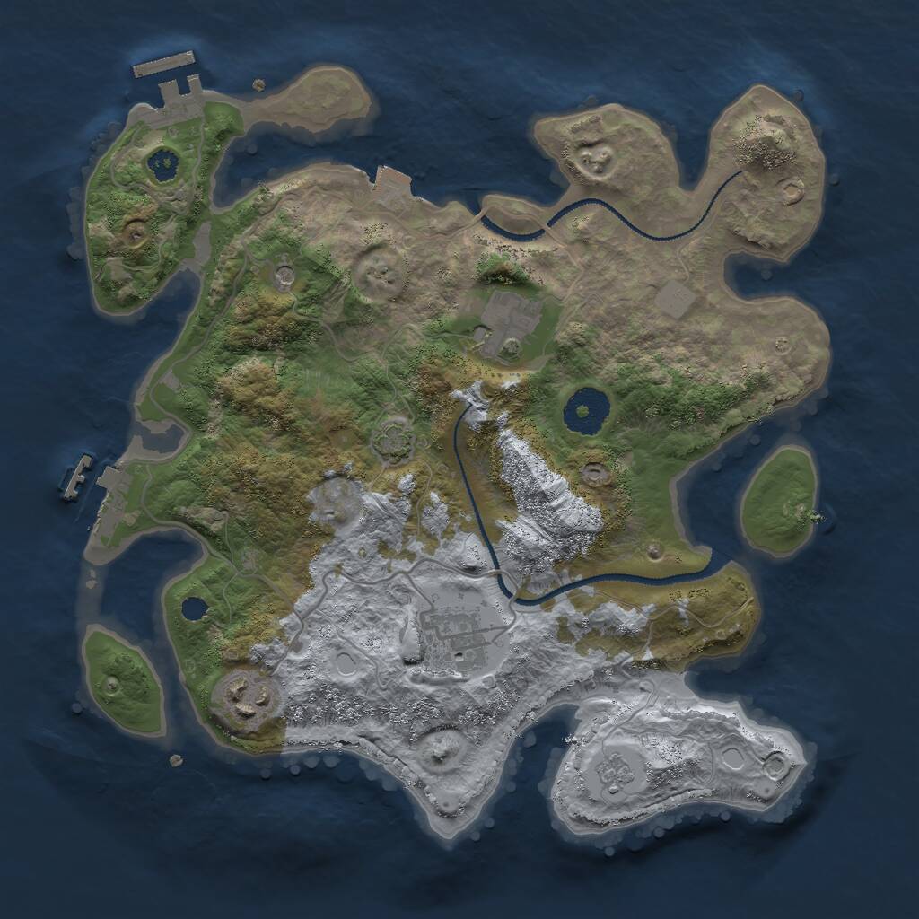 Rust Map: Procedural Map, Size: 3000, Seed: 161075649, 9 Monuments