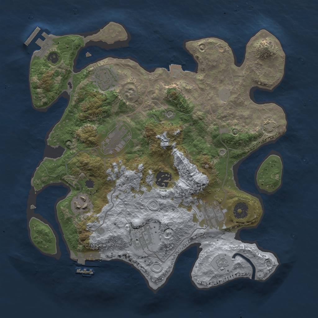 Rust Map: Procedural Map, Size: 3000, Seed: 161075649, 14 Monuments