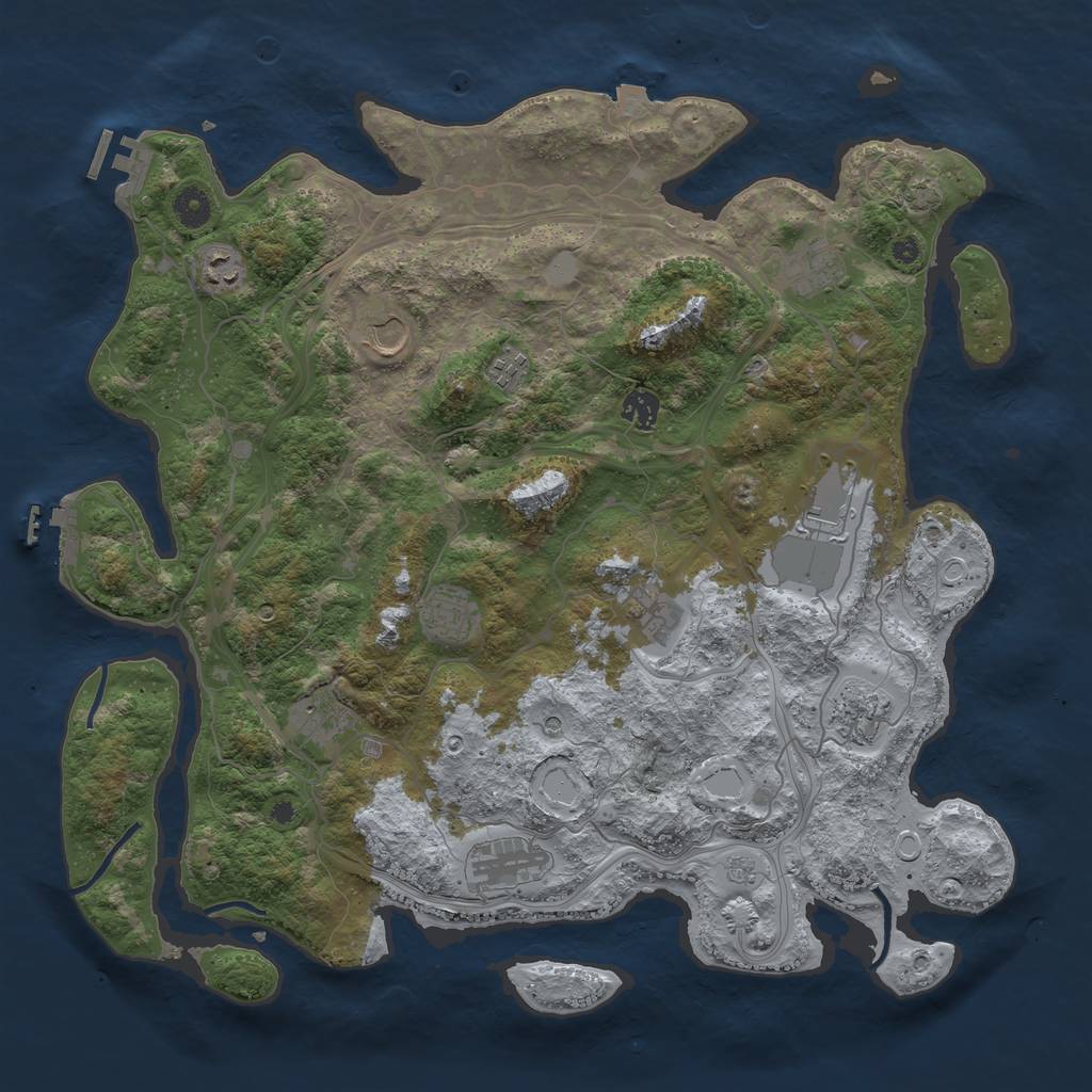 Rust Map: Procedural Map, Size: 4250, Seed: 832742267, 19 Monuments