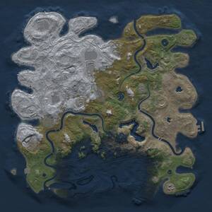 Thumbnail Rust Map: Procedural Map, Size: 4500, Seed: 7775555, 17 Monuments
