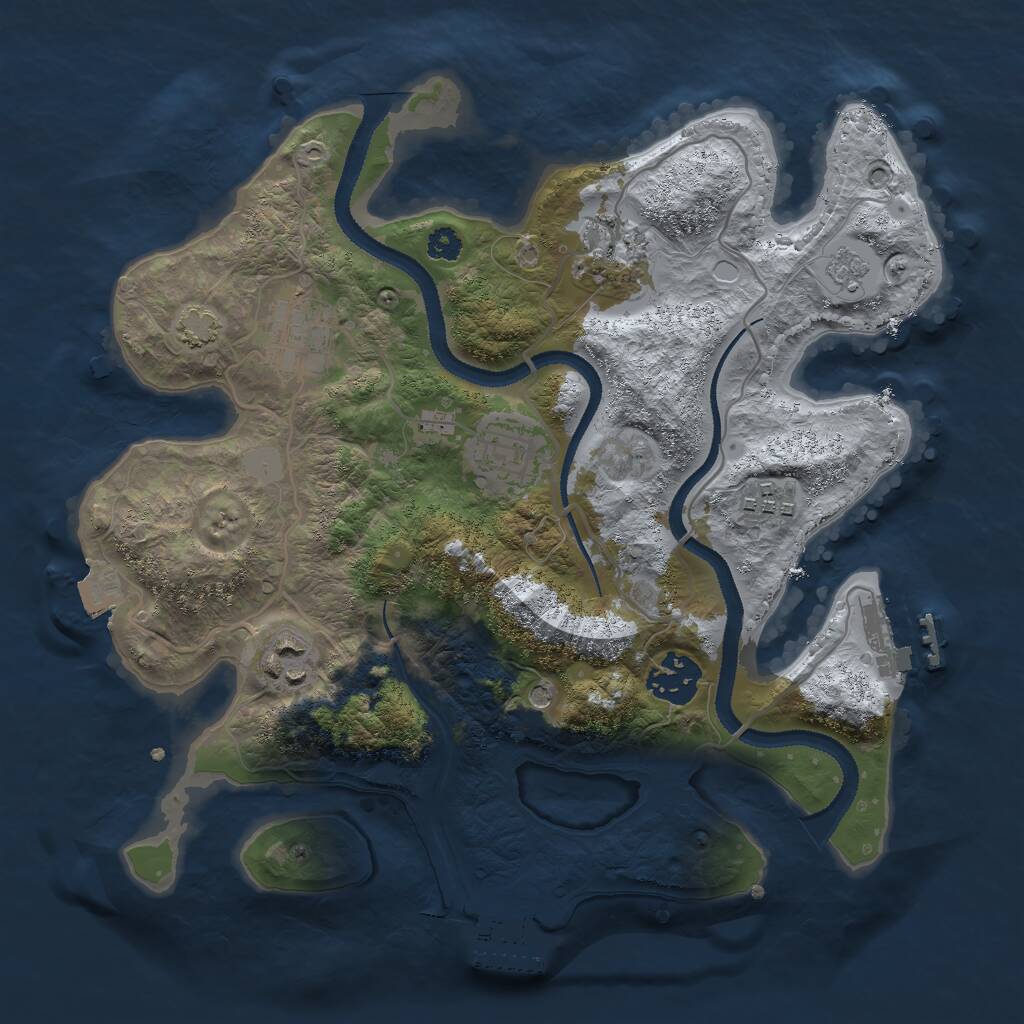 Rust Map: Procedural Map, Size: 3000, Seed: 1429848379, 12 Monuments