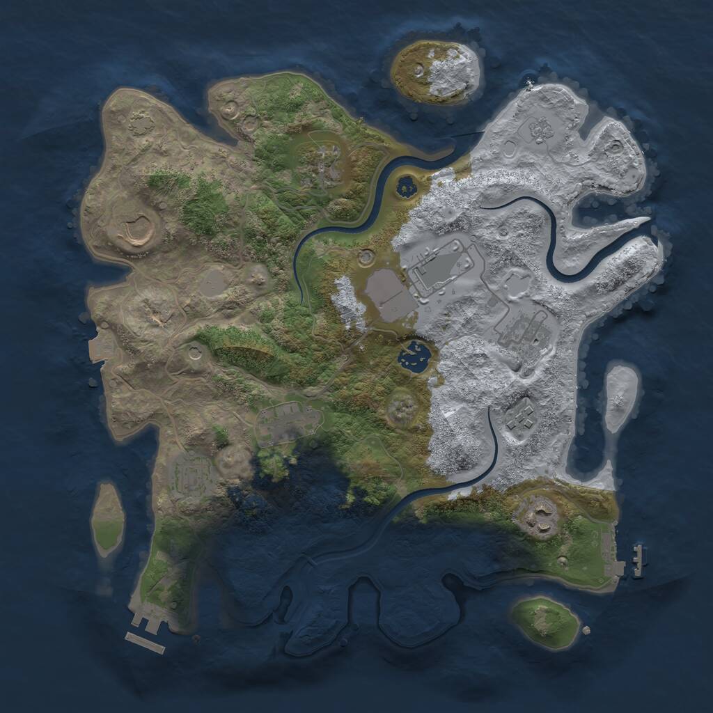 Rust Map: Procedural Map, Size: 3500, Seed: 1672262065, 15 Monuments