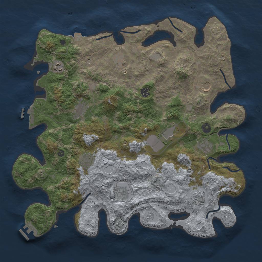 Rust Map: Procedural Map, Size: 4000, Seed: 1546542154, 19 Monuments