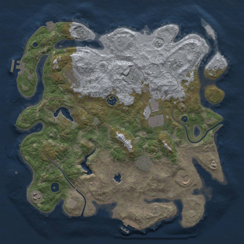 Rust Map: Procedural Map, Size: 4000, Seed: 960478696, 15 Monuments