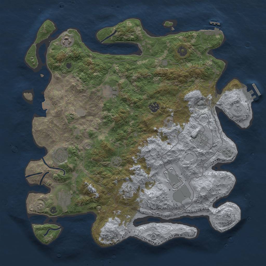 Rust Map: Procedural Map, Size: 4000, Seed: 17081983, 17 Monuments