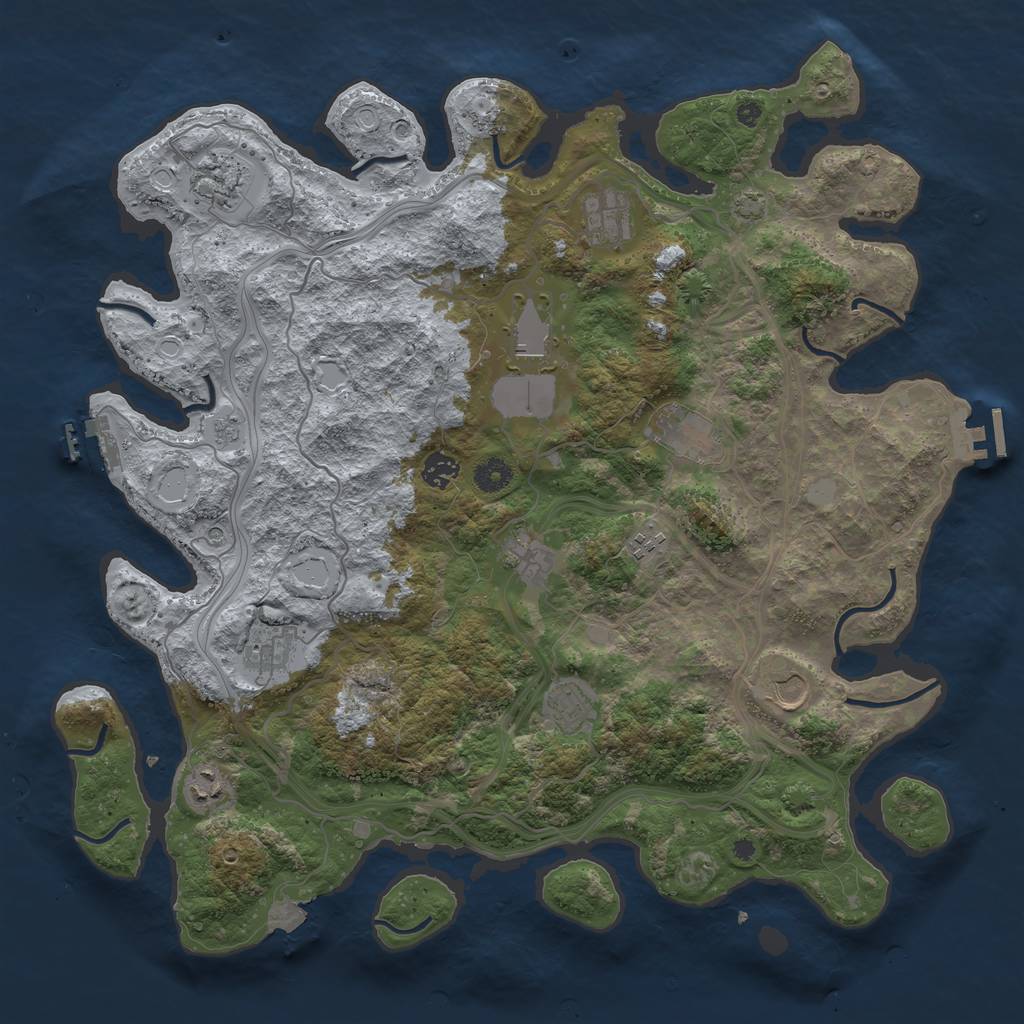 Rust Map: Procedural Map, Size: 4250, Seed: 2001880190, 19 Monuments