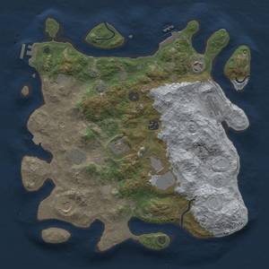 Thumbnail Rust Map: Procedural Map, Size: 3700, Seed: 379439500, 16 Monuments