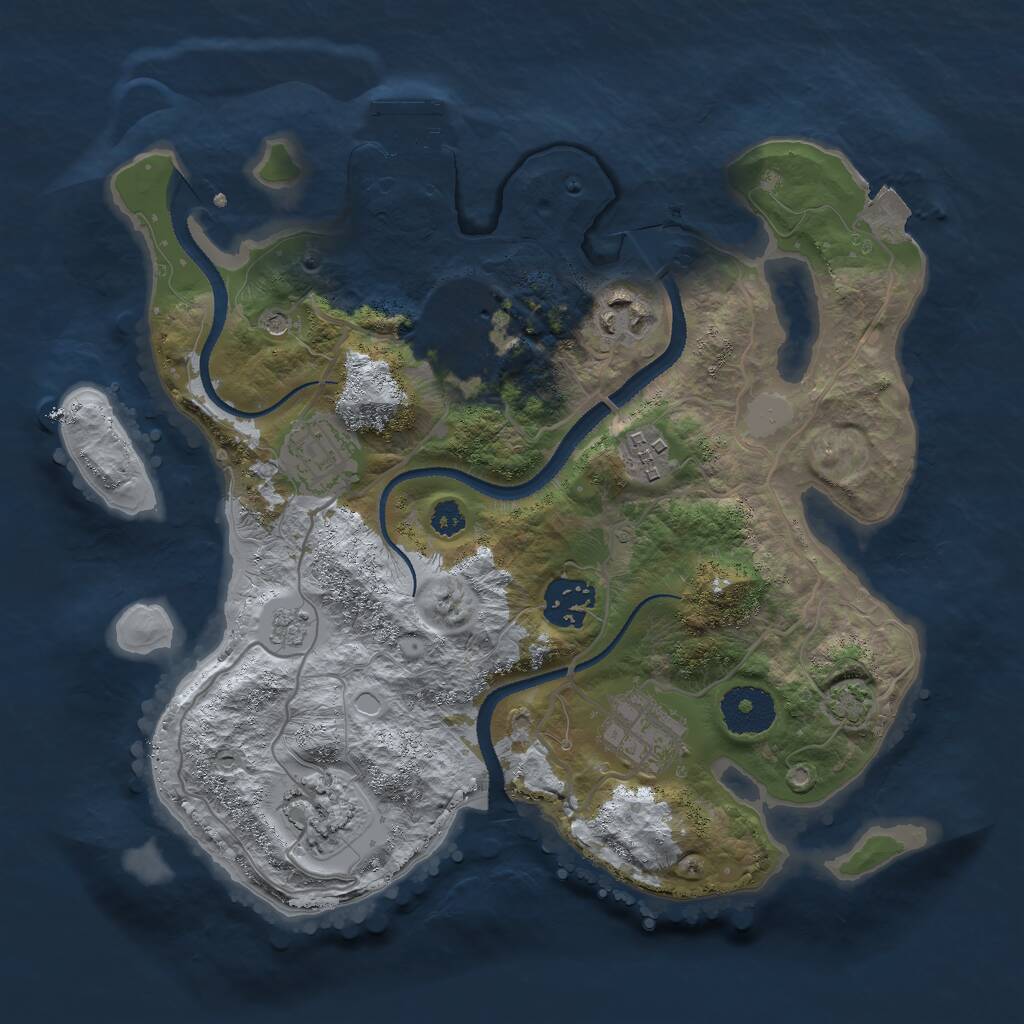 Rust Map: Procedural Map, Size: 3000, Seed: 286016, 12 Monuments