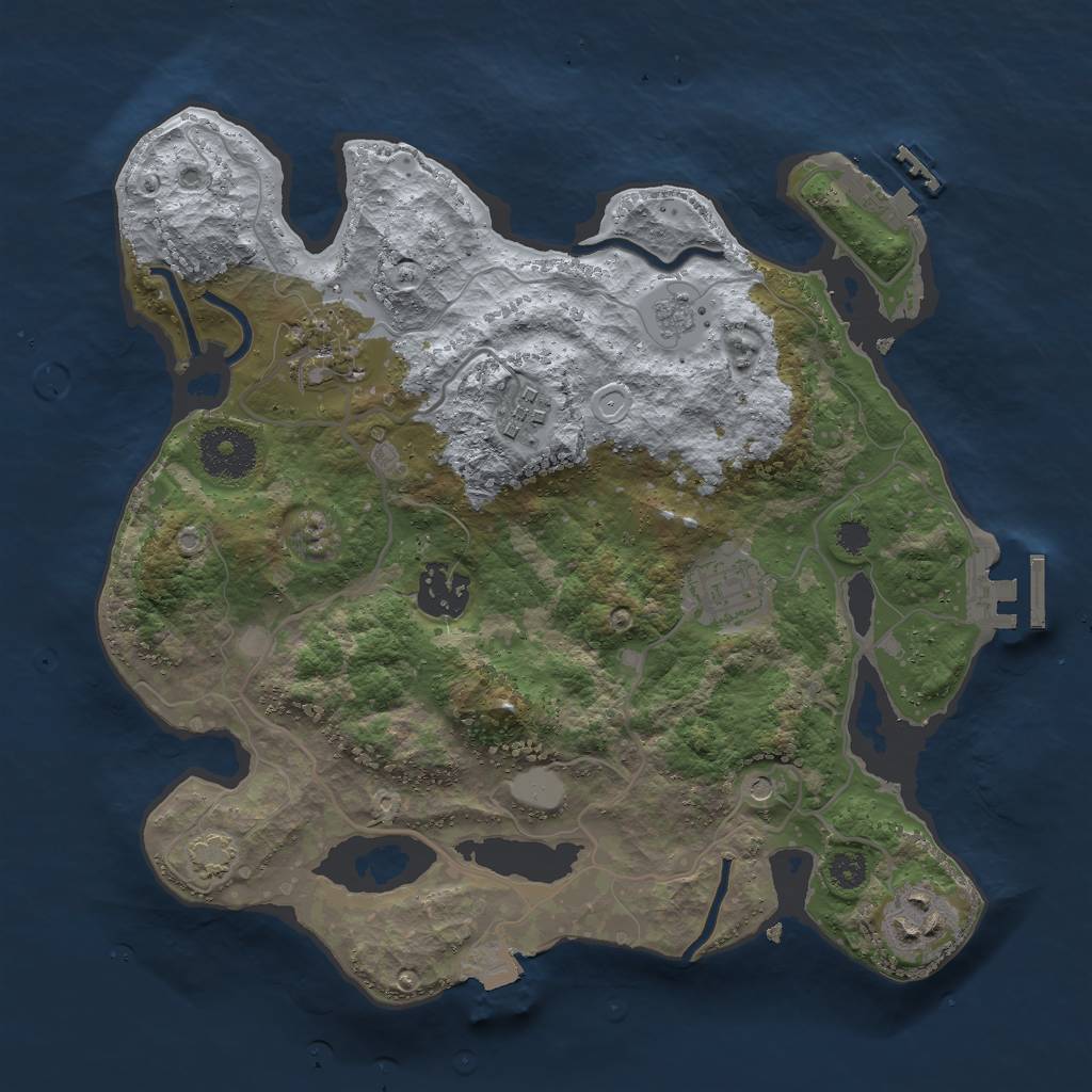 Rust Map: Procedural Map, Size: 3000, Seed: 29899, 13 Monuments