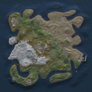 Thumbnail Rust Map: Procedural Map, Size: 3300, Seed: 1027843277, 14 Monuments