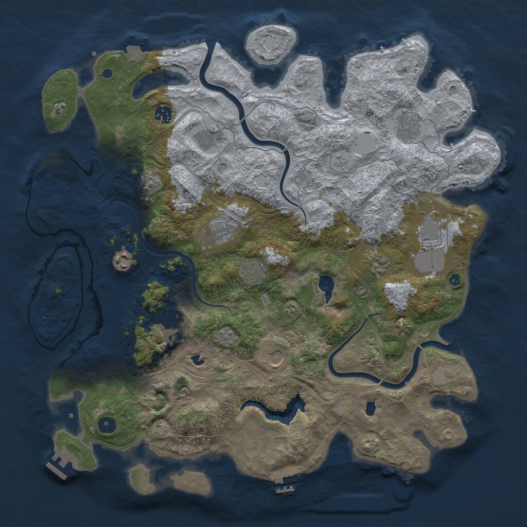 Rust Map: Procedural Map, Size: 4500, Seed: 1452696817, 17 Monuments