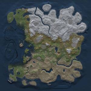 Thumbnail Rust Map: Procedural Map, Size: 4500, Seed: 1452696817, 17 Monuments