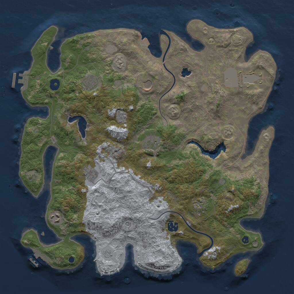 Rust Map: Procedural Map, Size: 4000, Seed: 82442866, 15 Monuments