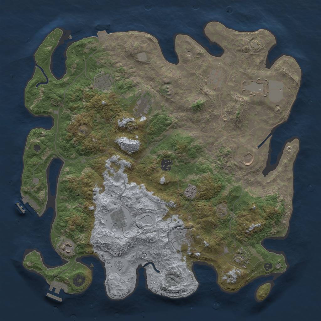 Rust Map: Procedural Map, Size: 4000, Seed: 82442866, 19 Monuments