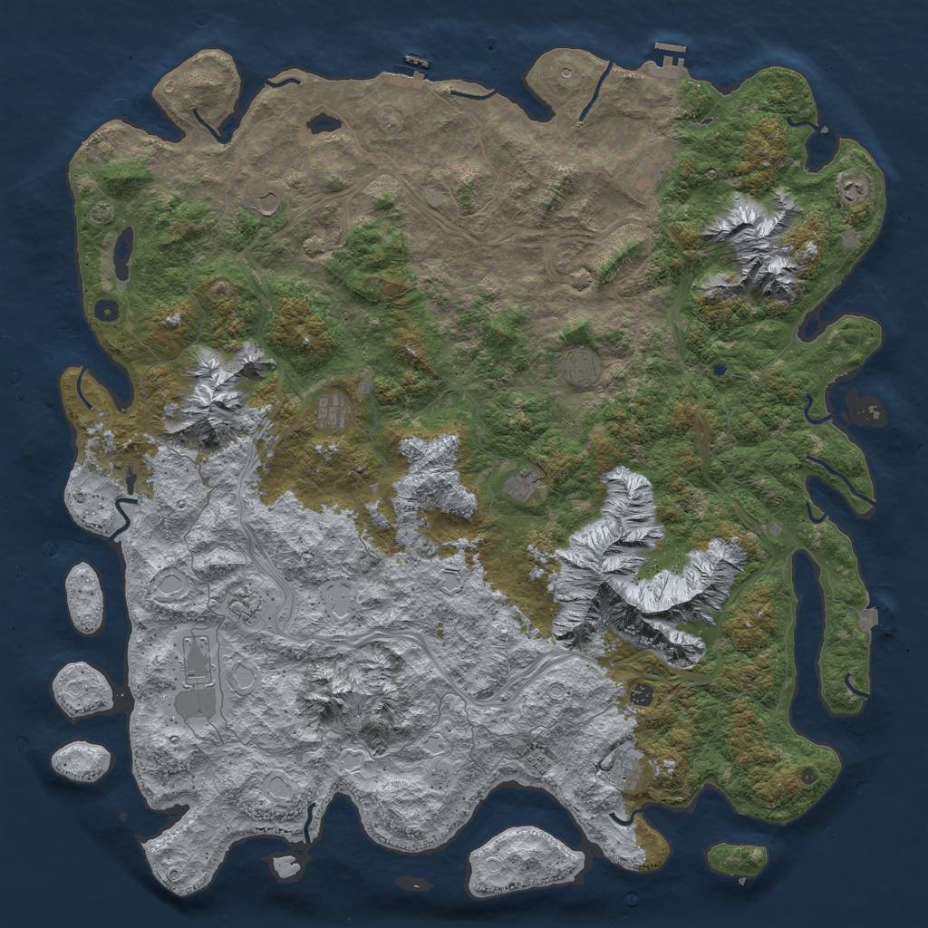 Rust Map: Procedural Map, Size: 6000, Seed: 1481929680, 19 Monuments