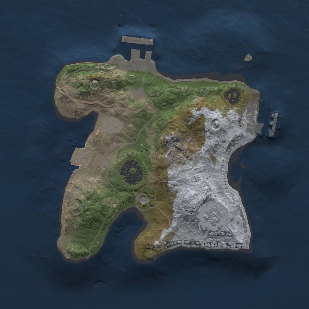 Rust Map: Procedural Map, Size: 2000, Seed: 13270716, 6 Monuments