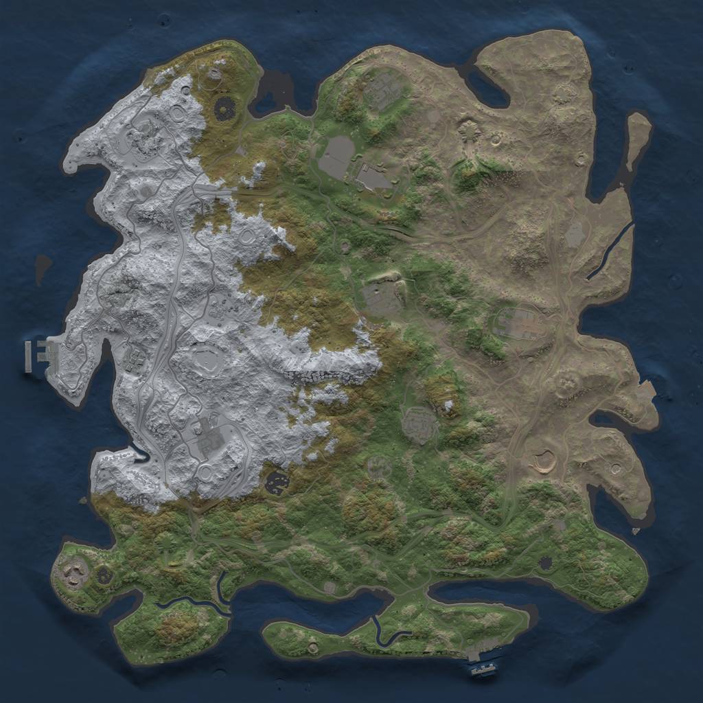 Rust Map: Procedural Map, Size: 4500, Seed: 96230410, 19 Monuments