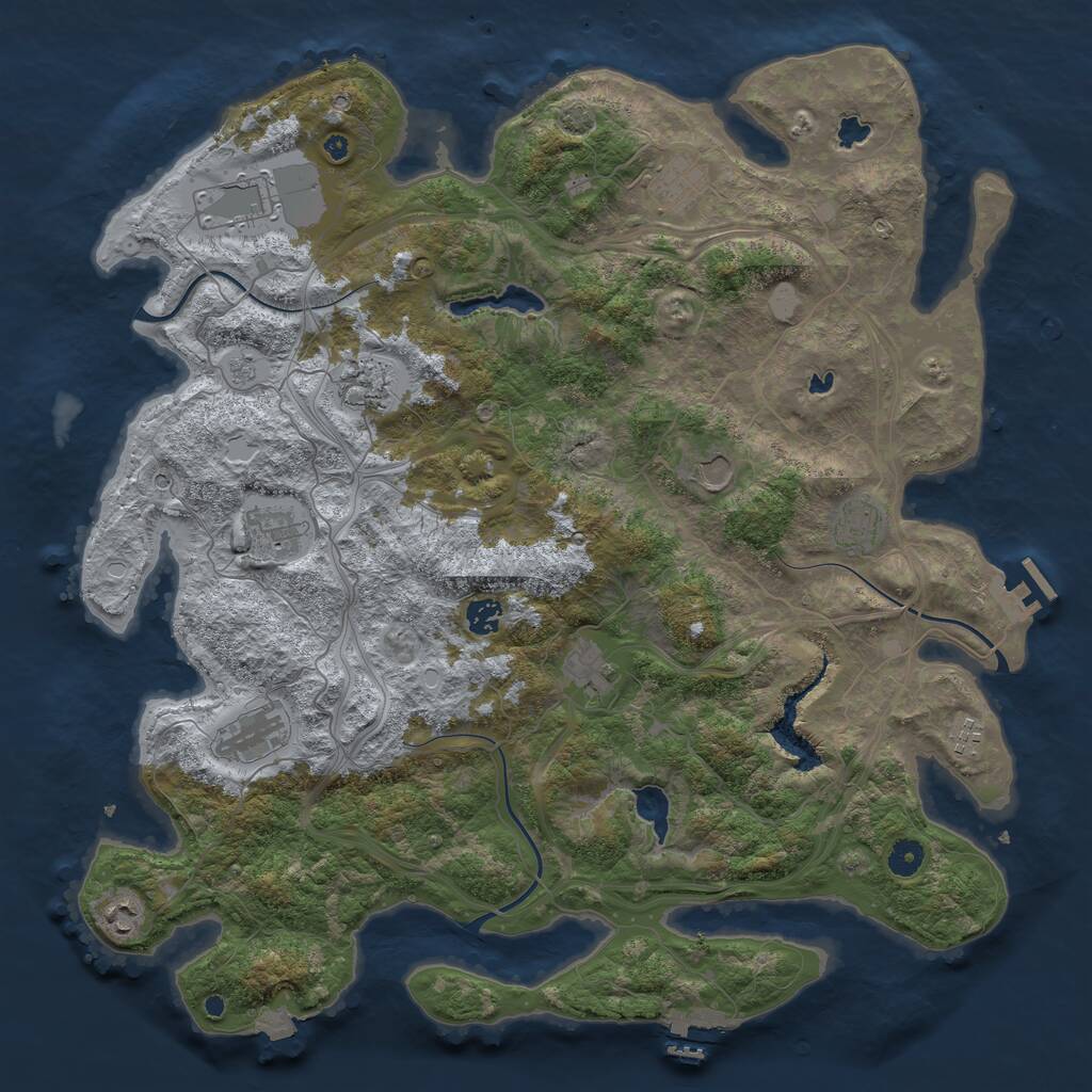 Rust Map: Procedural Map, Size: 4500, Seed: 96230410, 17 Monuments