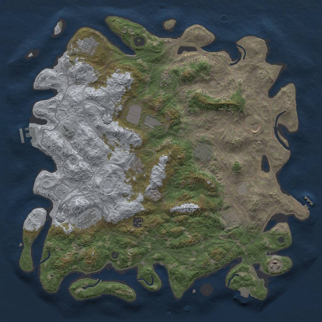 Rust Map: Procedural Map, Size: 4500, Seed: 1169, 19 Monuments