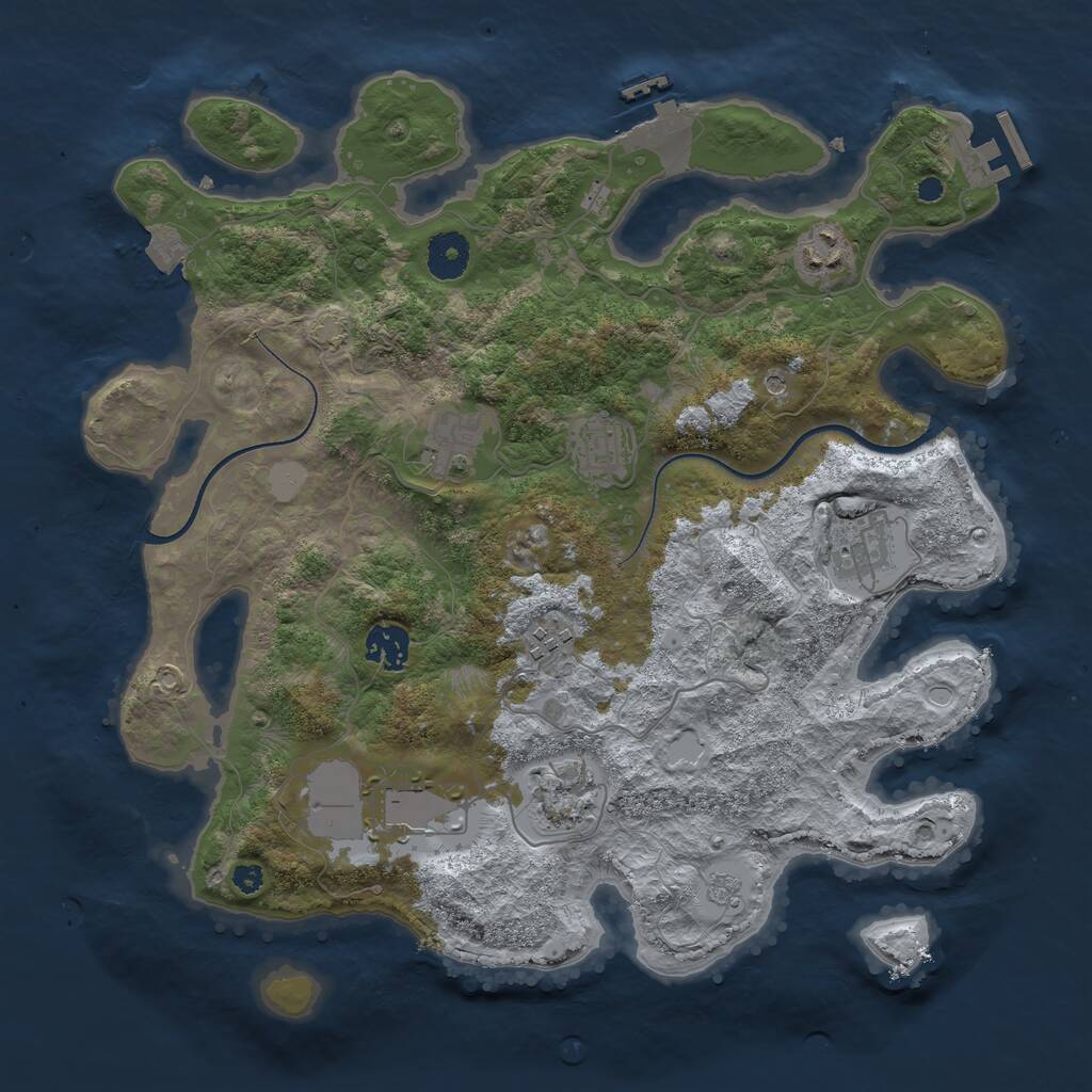 Rust Map: Procedural Map, Size: 3600, Seed: 4072024, 14 Monuments