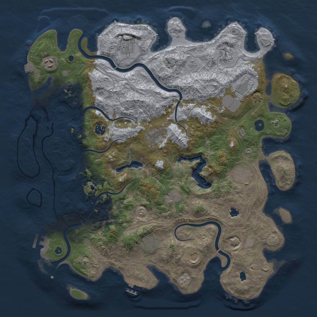 Rust Map: Procedural Map, Size: 4500, Seed: 67567, 17 Monuments