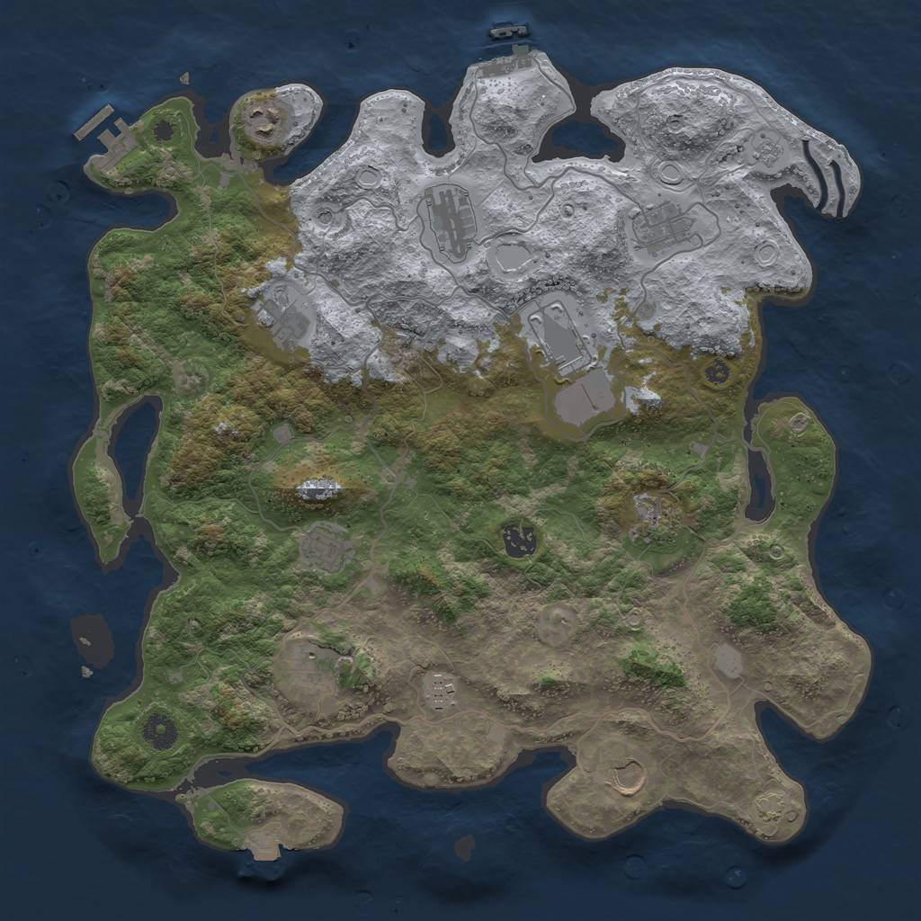 Rust Map: Procedural Map, Size: 4000, Seed: 21769, 19 Monuments